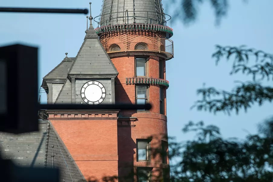 The missing clock face is unrelated to the newsroom cuts, though they are, perhaps, related to the fragile and illusory nature of time. - DANIEL WALTERS PHOTO