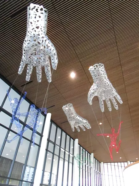 The new art installation Opening Act hangs from the lobby ceiling. - DAN NAILEN PHOTO