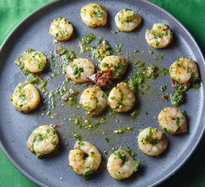 Shrimp in green sauce - DANIEL WALTERS PHOTO