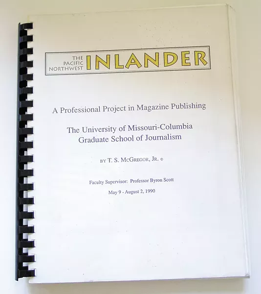 The cover of Ted's graduate project where he outlined his idea for the paper.