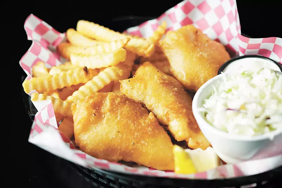 Union Tavern's basket of battered fish. - YOUNG KWAK