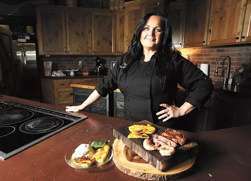Chef Lisa Lebeau teaches classes on salt block cooking at the Culinary Stone. - YOUNG KWAK