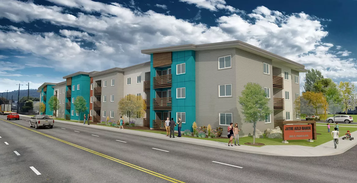 Jayne Auld Manor rendering by ZBA Architects. - COURTESY OF SPOKANE HOUSING VENTURES