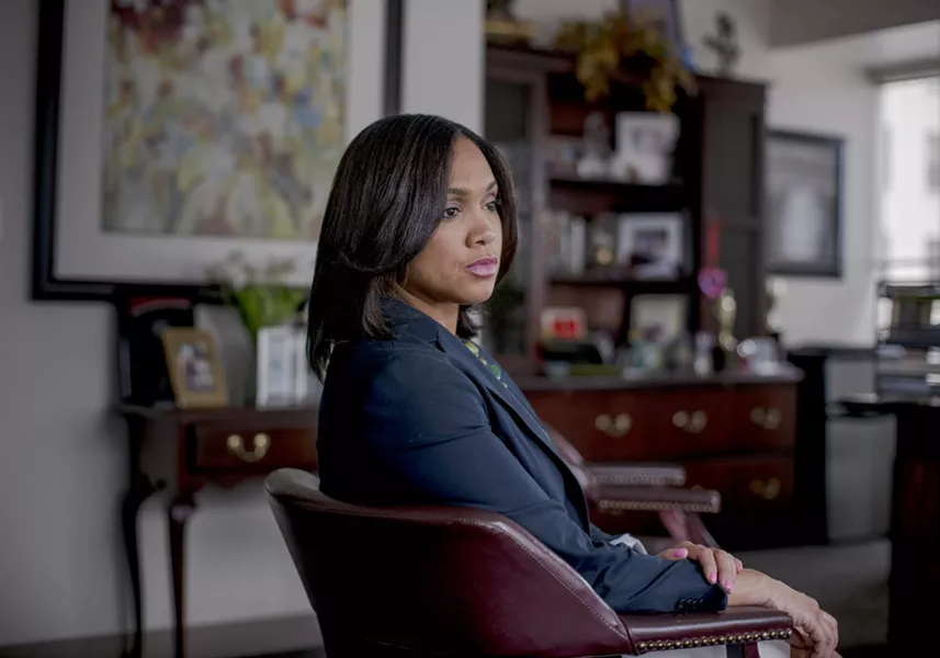Marilyn Mosby, the state’s attorney for Baltimore, at her office, July 14, 2017. Though marijuana is officially against the law in Maryland, Mosby will stop prosecuting marijuana possession cases within the city limits, regardless of quantity, and seek to vacate almost 5,000 convictions, she announced on Jan. 29, 2019. - GABRIELLA DEMCZUK/THE NEW YORK TIMES