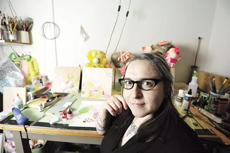 Artist Melanie Lieb in her studio. - YOUNG KWAK