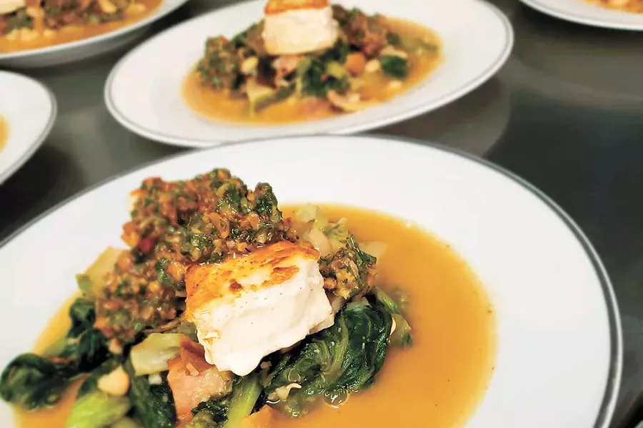 A dish from one of chef Alex Jacobsen's recent dinners.