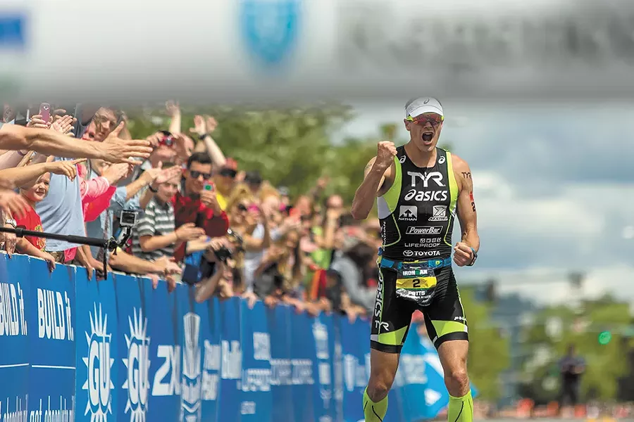 Andy Potts, winner of the 2014 Coeur d'Alene Ironman (8:25:44). - MATT WEIGAND