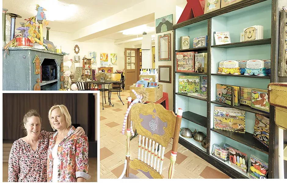 LEFT: Woman's Club President Rosemary Small (left) with past president Susan Bresnahan. ABOVE: The club's basement gift shop Artemisia. - YOUNG KWAK