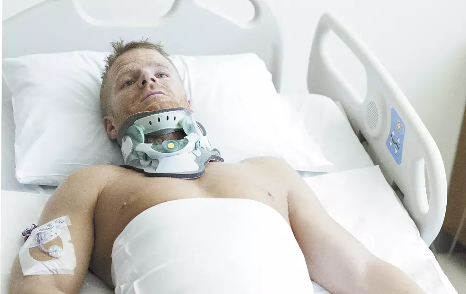 Jason Hogan is hopeful he'll get out of a hospital in months, not years. - YOUNG KWAK