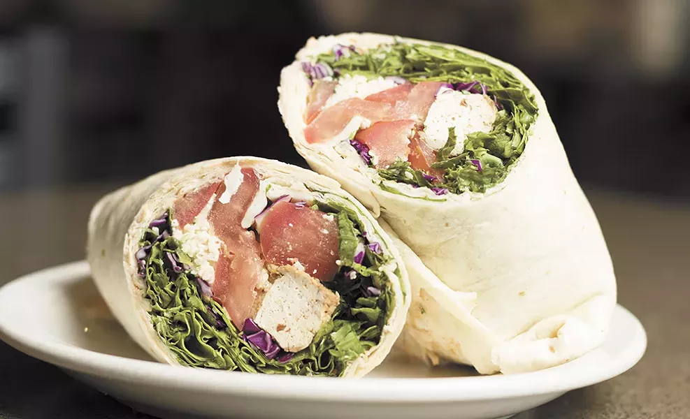Two orders of blackened tofu wraps from Huckleberry's Natural Market's 9th Street Bistro. - YOUNG KWAK