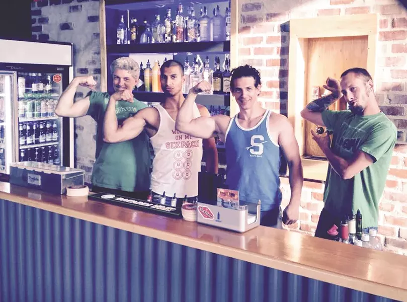There's plenty of muscle to serve up drinks at the Foxhole.