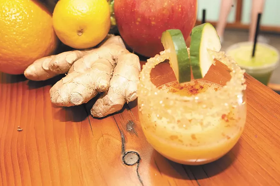 The Lemon Siracha shot at BIJA Organic Juicery and Kombucha Bar. - MEGHAN KIRK