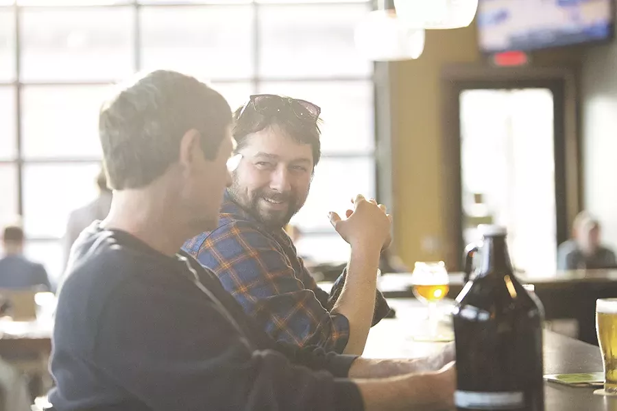 John Mitchell, left, and Paul Knowles at Perry Street Brewing. - YOUNG KWAK