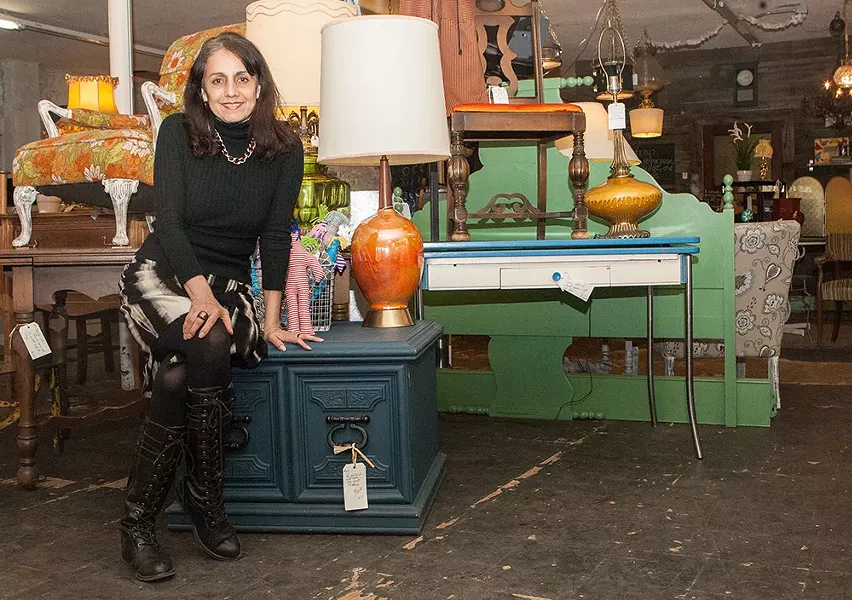 Silvia Darcy, one of five vendors for Fray, inside the Coeur d'Alene shop. - MEGHAN KIRK