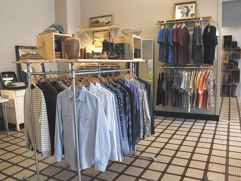 Organized racks help you shop at Fringe & Fray. - TIMOTHY PHILLIPS