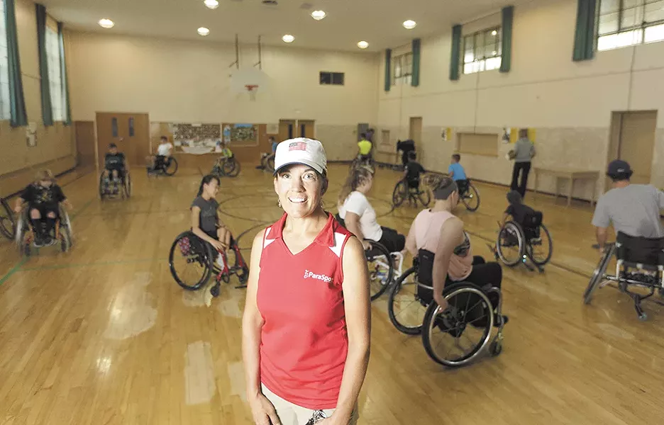 "There's no reason they can't do anything they want," says Parasport Executive Director Teresa Skinner, with some of her athletes. - YOUNG KWAK