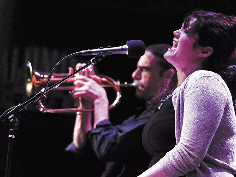 Flugelhorn player Michael Lenke (left) and vocalist/keyboard player Kari Marguerite at the Palomino last weekend. - YOUNG KWAK