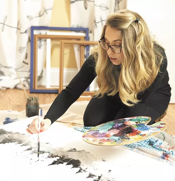 Tara Steinmetz at work in her home studio. - YOUNG KWAK