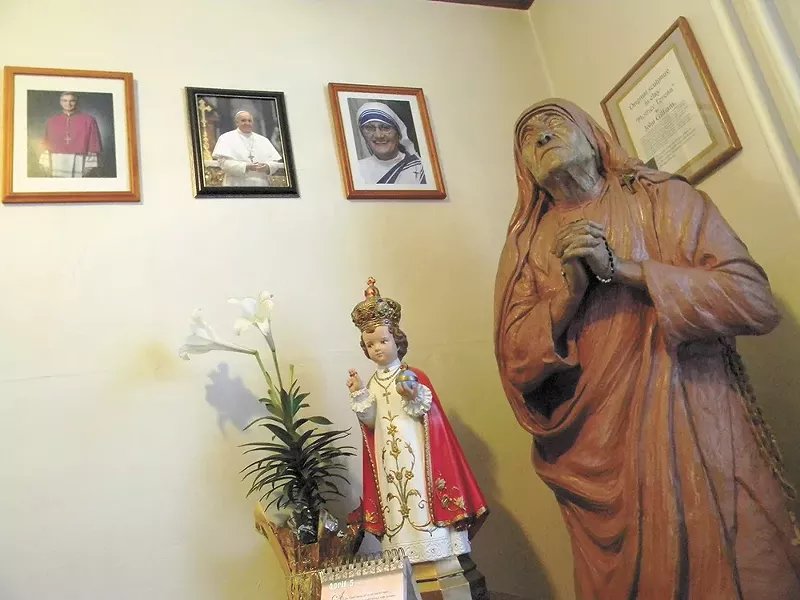 A statue of Mother Teresa is kept at Hillyard's Missionaries of Charity, a religious order she founded in 1950. - JAKE THOMAS