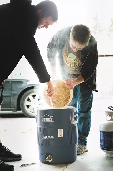 Inland Brewers Club's Adam Boyd doing work. - KRISTEN BLACK