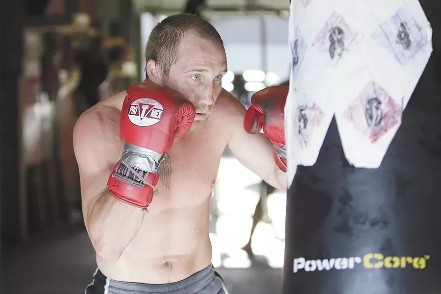 Jacob Szilasi, a welterweight pro boxer based in Spokane, trains in a gym owned by his coach Jesse Mora. - YOUNG KWAK