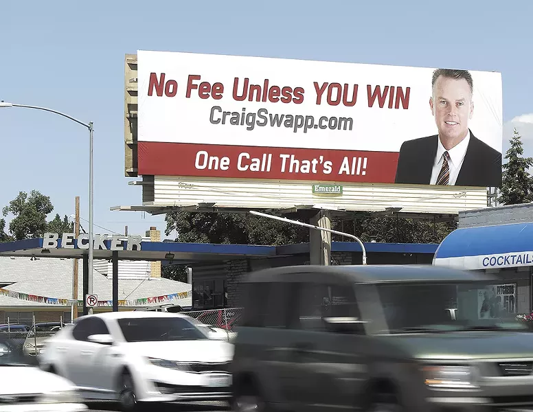Utah-based attorney Craig Swapp as spent millions on advertising in Spokane, but it's his practice of targeting accident-injury victims that's caused controversy. - YOUNG KWAK