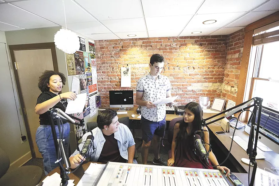 FROM LEFT: Raven Smith, Dylan Houghton, Ben Read and Kimiko Hirota at the KYRS studios. - YOUNG KWAK