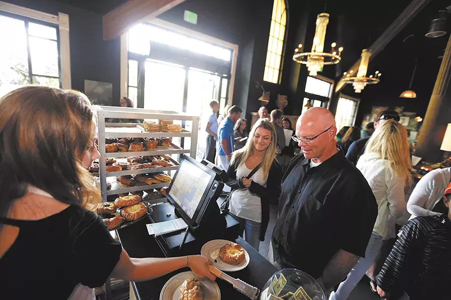 Fresh-made cinnamon rolls are worth the wait at Cake, the bakery of Chaps. - YOUNG KWAK