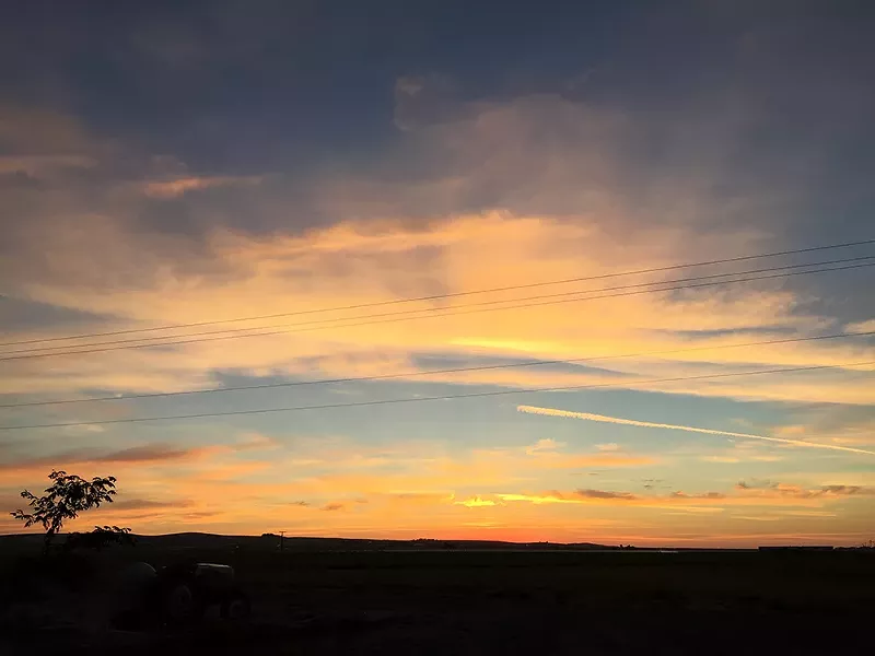 Sunset over Cloudview Ecofarms in Royal City.