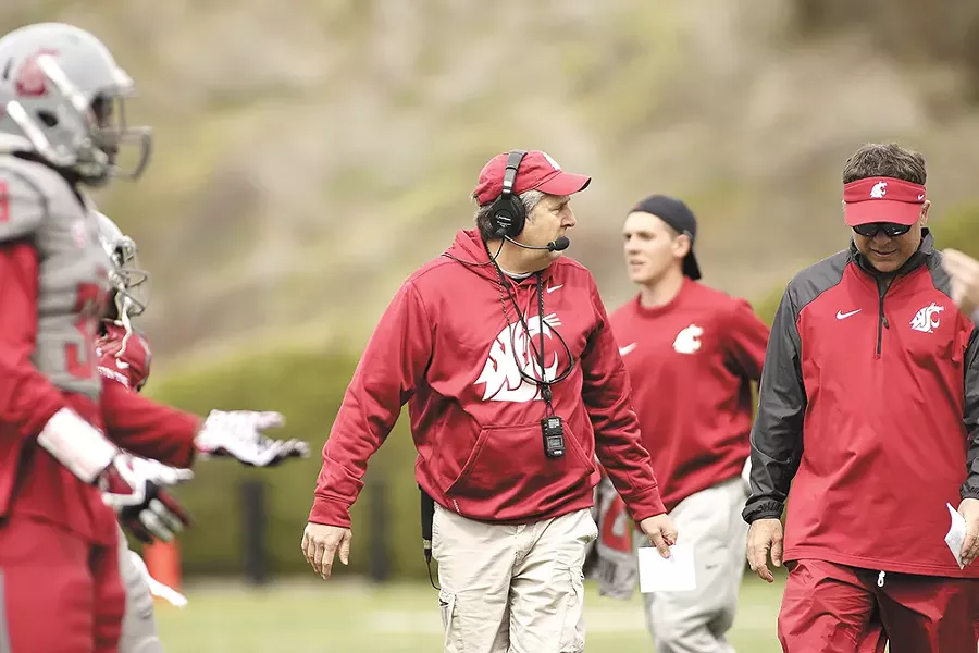 WSU head coach Mike Leach has publicly defended his players arrested on assault charges this year. - YOUNG KWAK