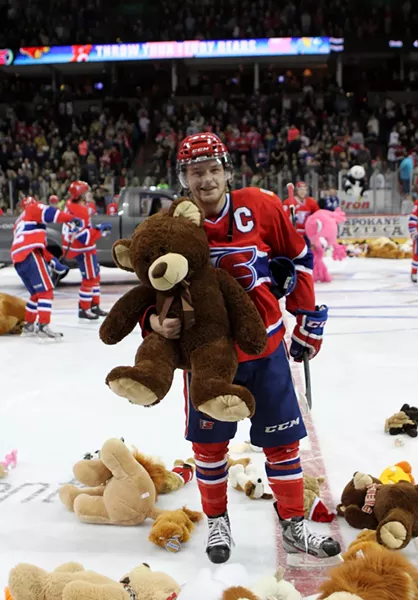 Bring a teddy to toss on the ice when the Chiefs score their first goal on Dec. 9.