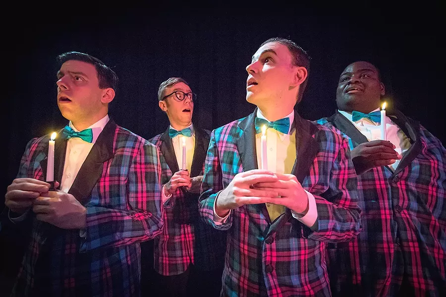 LEFT TO RIGHT: Actors Preston Loomer, Nick Whittman, David Hardie and Jonathan Barnes in Forever Plaid, Plaid Tidings. - JEFF FERGUSON