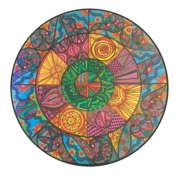 A mandala from local artist Connie Janney's coloring book.