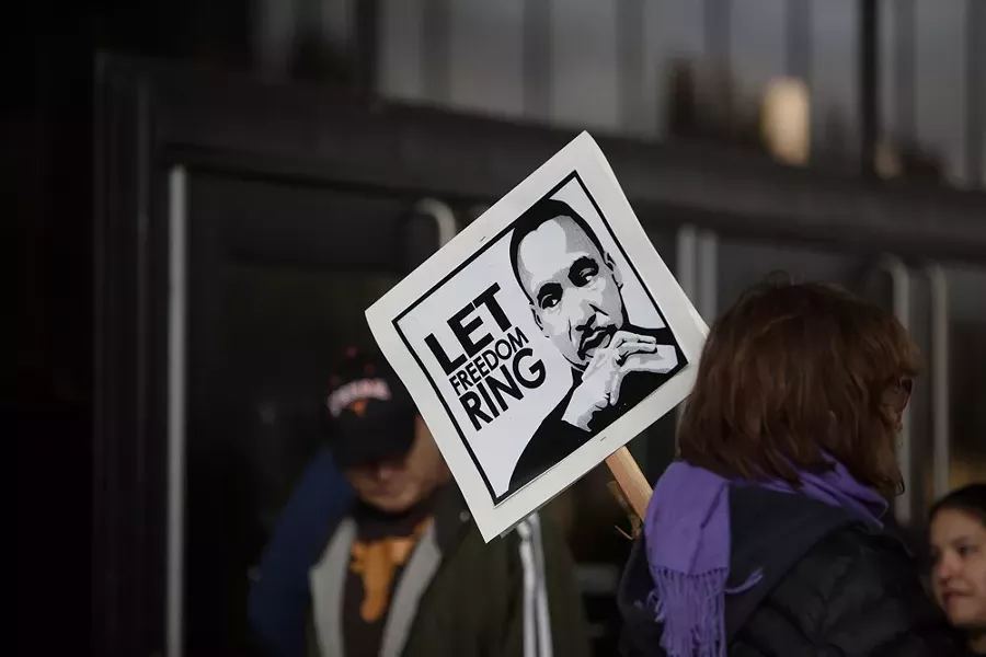 Washington Rep. Cathy McMorris Rodgers got an earful from discontented constituents at this year's MLK Day rally. (This shot is from 2015 rally) - YOUNG KWAK