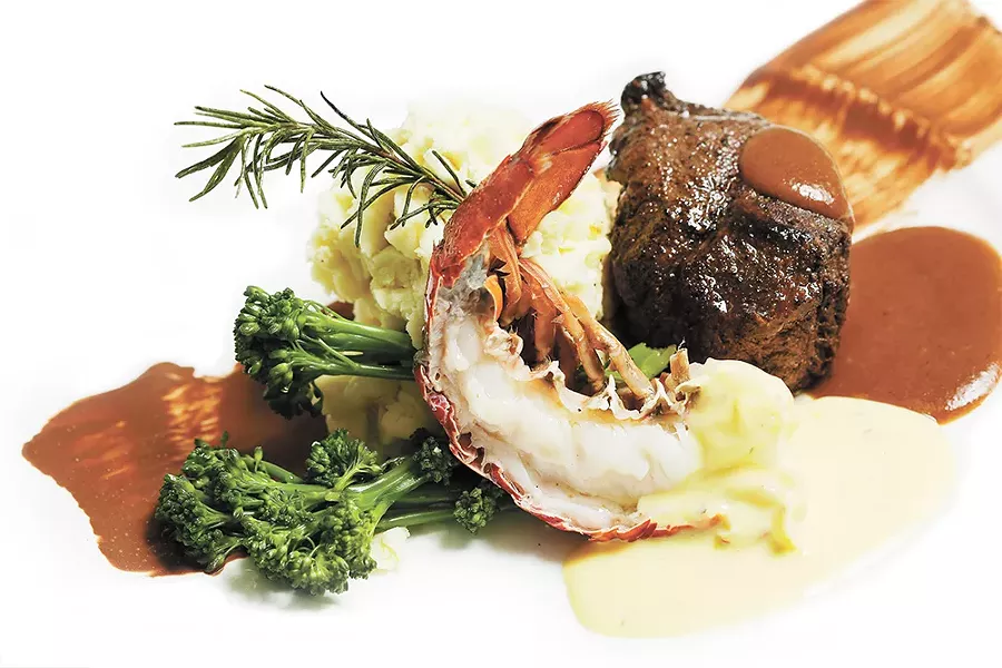 Steak and lobster from Beverly's