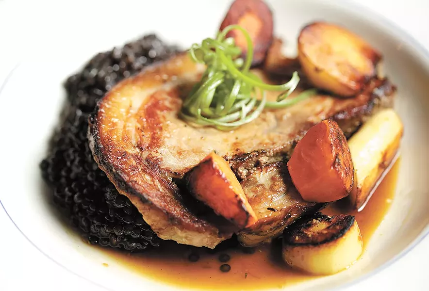 Caster Fry's pork belly porchetta