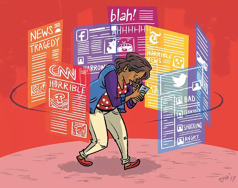 Americans, on average, spend more than 10 hours a day in front of a screen. - JONATHAN HILL ILLUSTRATION