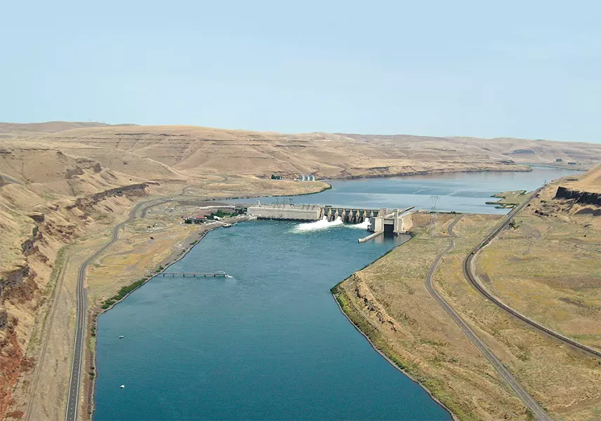 The Lower Monumental Dam on the Snake River, near Kahlotus, Washington. - COLUMBIA BASIN FEDERAL CAUCUS PHOTO