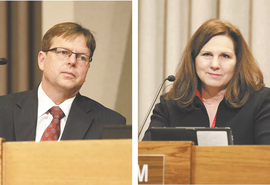 Most of the city council challengers argue that Spokane needs to do much better at preventing and fixing potholes, but incumbents Breean Beggs and Candace Mumm argue that the city is already largely on the right track. - YOUNG KWAK