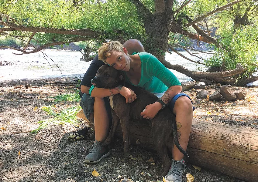 Destiny Brown camped along the river until police evicted her and others.