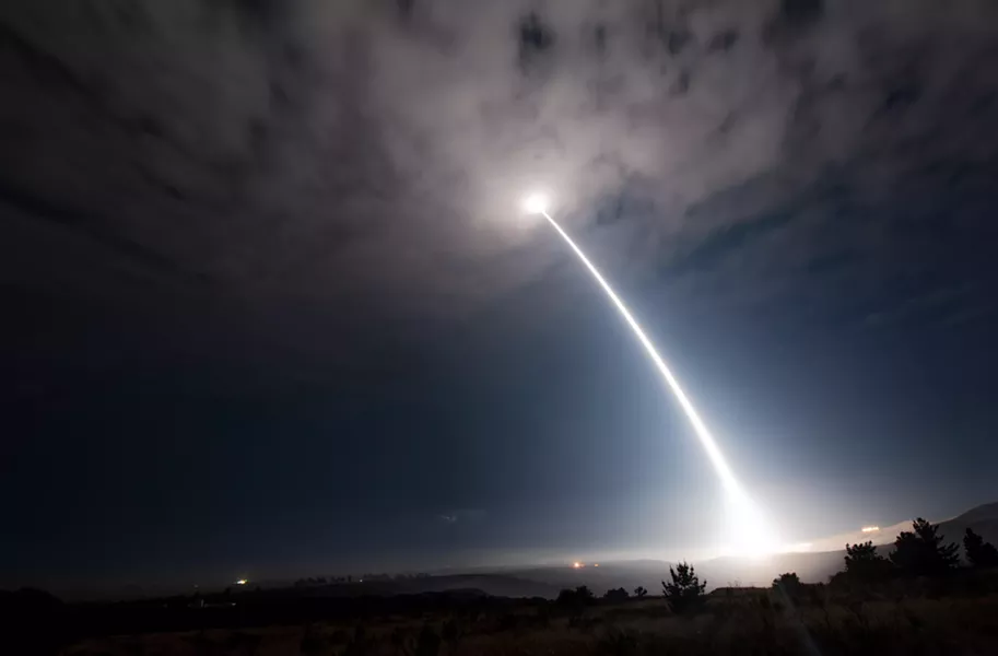 In a photo provided by the U.S. Air Force, an unarmed Minuteman III intercontinental ballistic missile was launched during an operational test at Vandenberg Air Force Base in California, Aug. 2, 2017. The Pentagon conducted a test of the unarmed missile Wednesday, with the timing expected to be of note in both North Korea, which recently tested its missile arsenal, and in China, which has been urged by the Trump administration to pressure North Korea on its nuclear program. - SENIOR AIRMAN IAN DUDLEY/U.S. AIR FORCE VIA THE NEW YORK TIMES