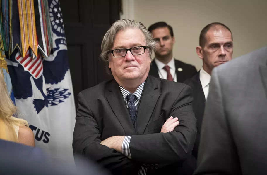 Steve Bannon, President Donald Trump's chief strategist, photographed on Aug. 2. - DOUG MILLS/THE NEW YORK TIMES