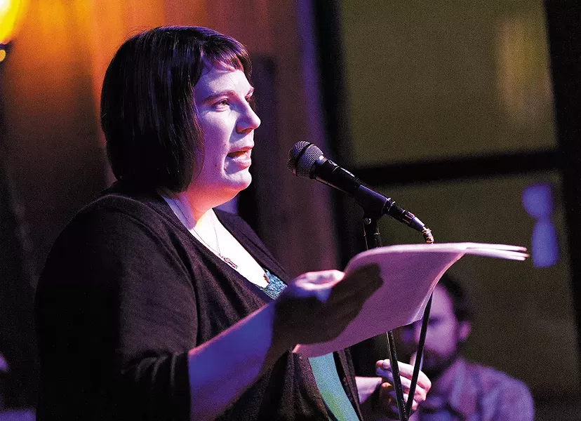 Teri Koski performs during Broken Mic at Neato Burrito. - YOUNG KWAK