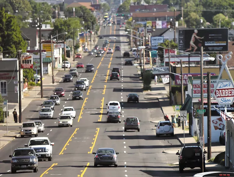 The current flow of traffic along North Monroe Street. - YOUNG KWAK