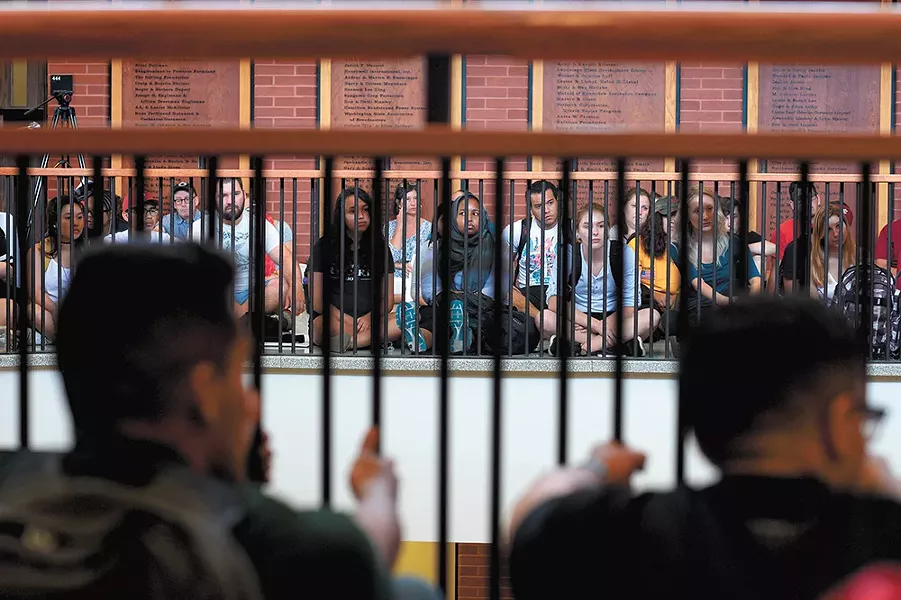 On Aug. 25, hundreds of WSU students staged a sit-in inside an administration building. - CODY COTTIER