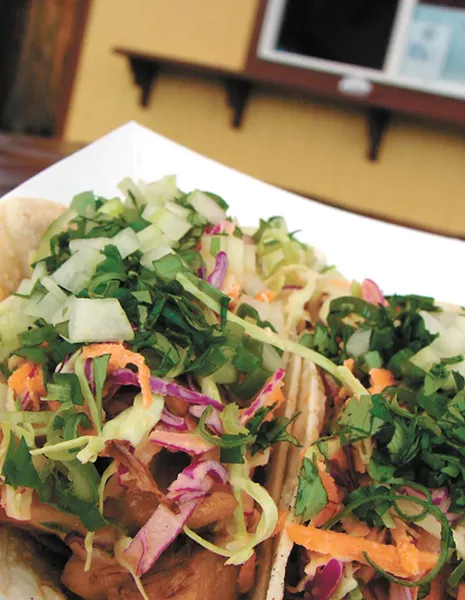 Devil's Lettuce's fresh "Mamma Thai Tacos." - CARRIE SCOZZARO