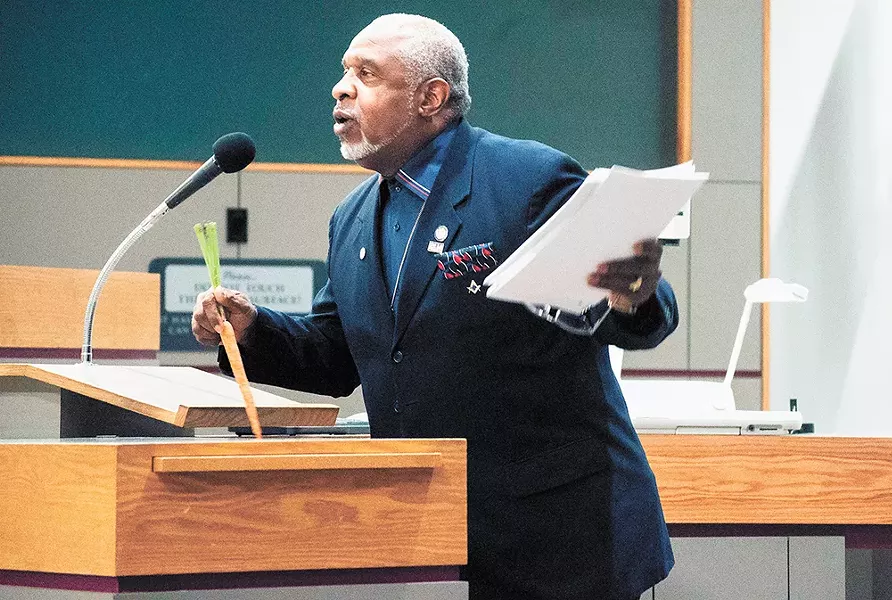 At Monday night's meeting, James Wilburn told the council: "The carrot that you're dangling is separating the community." - DANIEL WALTERS