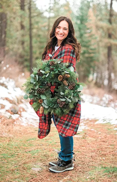 Learn to make a wreath over a little wine at Nectar. - KAYLEEN GILL PHOTO