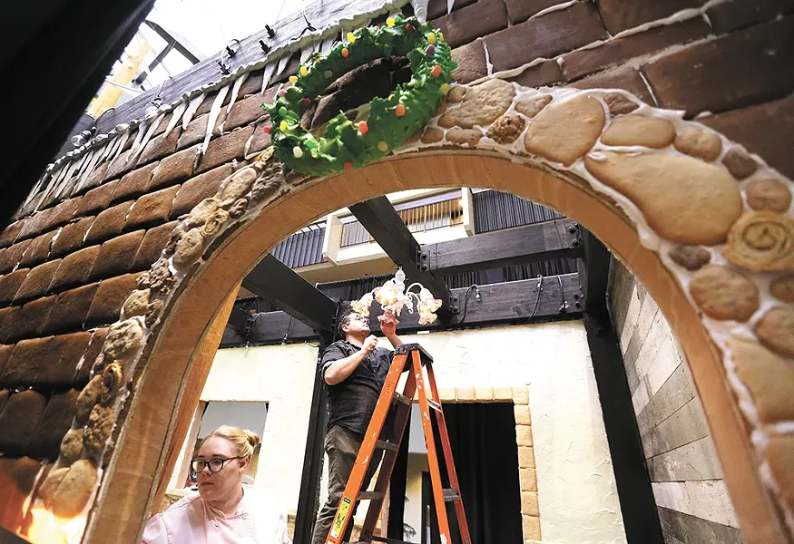 Chef Ricky Webster (right) and his team used about 700 lbs. of gingerbread. - YOUNG KWAK