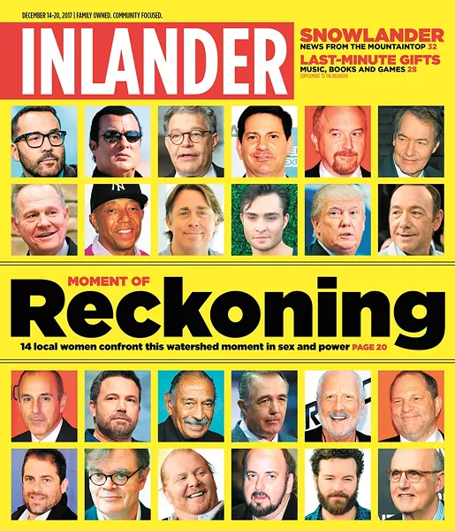 The cover of the Inlander (12/14/17) documenting America's #MeToo moment.